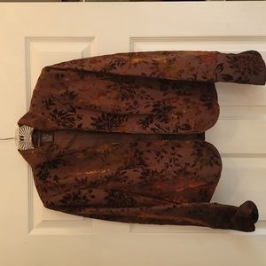 Grace Dane Lewis size 8 brown and gold velvet jacket